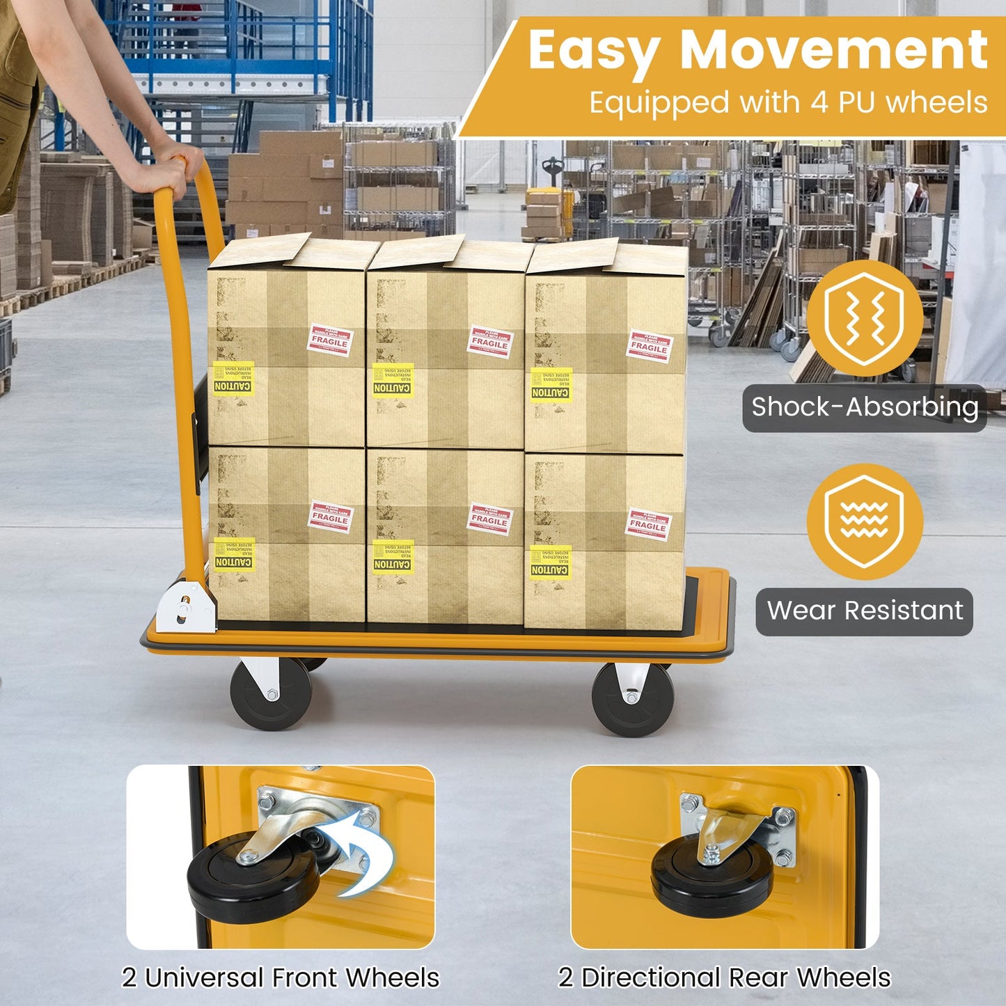 660 Pounds Folding Platform Cart Dolly Hand Truck