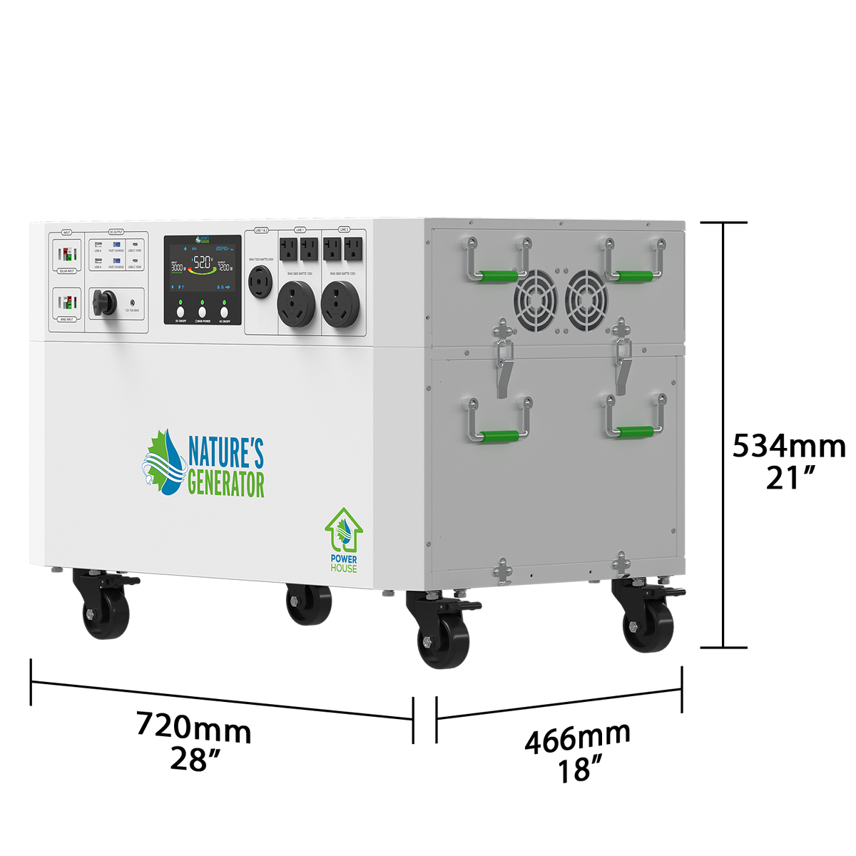 Nature's Generator Powerhouse Gen 2 Battery Generator, 7,200W