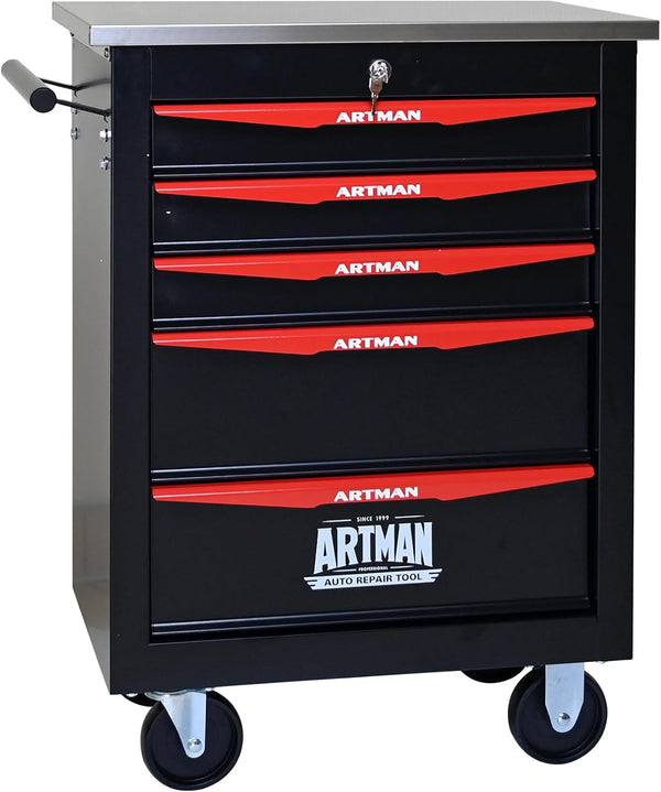 5 Drawers Tool Cart on Wheels,Multifunctional Rolling Tool Chest Tool Storage,Drawers Rolling Tool Trolley Organizer Tool Case for Garage, Warehouse, Workshop, Repair Shop (Black)