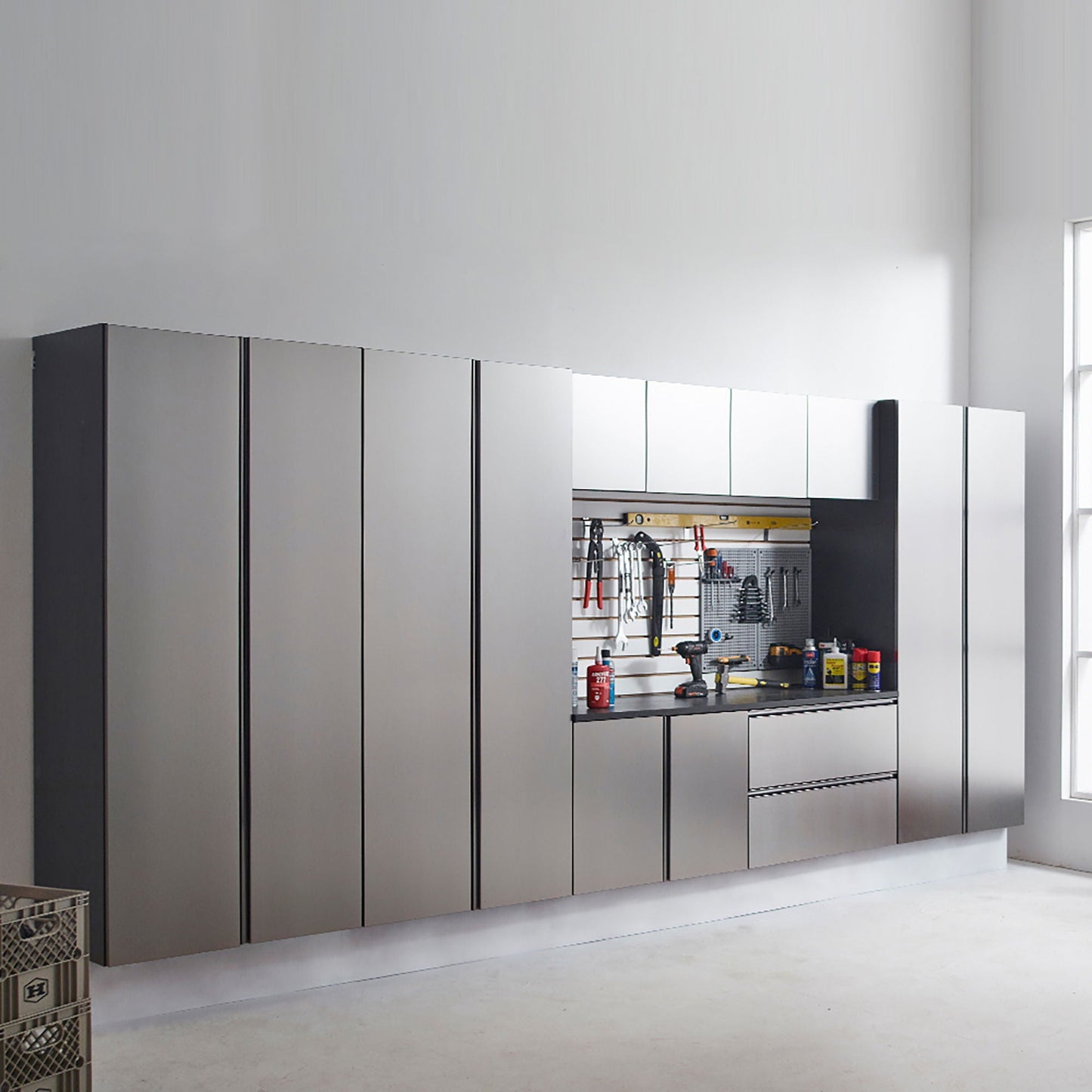Nova Series - Door Wall Mounted Garage Cabinet, Soft Closing - Dark Gray