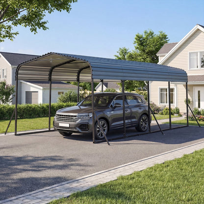 12 x 20 Feet Heavy-Duty Carport Outdoor Galvanized Steel Garage Car Shelter