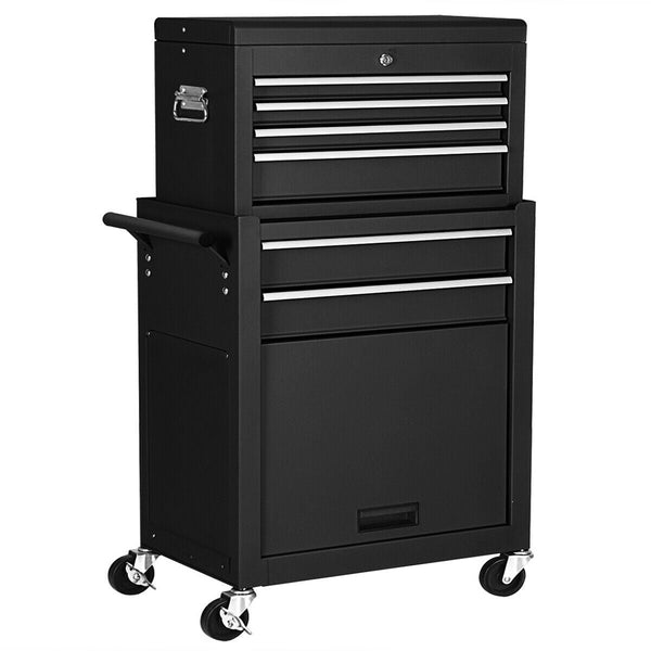 6-Drawer Rolling Tool Cabinet with Removable Top Chest