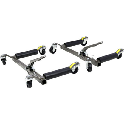 2-in-1 Hydraulic Car Skates: Effortlessly Position Your Vehicle with Wheel Dolly and Tire Jack Combo