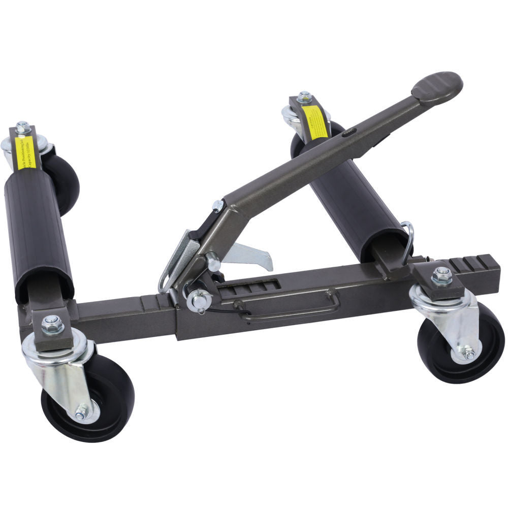 2-in-1 Hydraulic Car Skates: Effortlessly Position Your Vehicle with Wheel Dolly and Tire Jack Combo