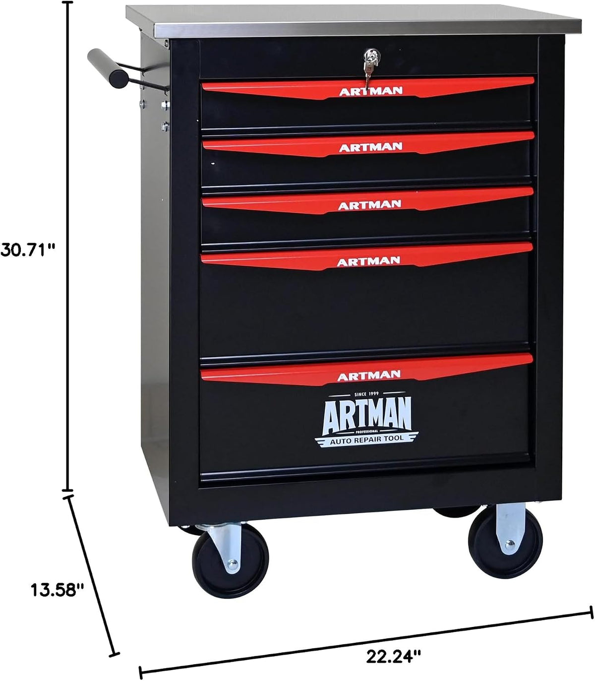 5 Drawers Tool Cart on Wheels,Multifunctional Rolling Tool Chest Tool Storage,Drawers Rolling Tool Trolley Organizer Tool Case for Garage, Warehouse, Workshop, Repair Shop (Black)