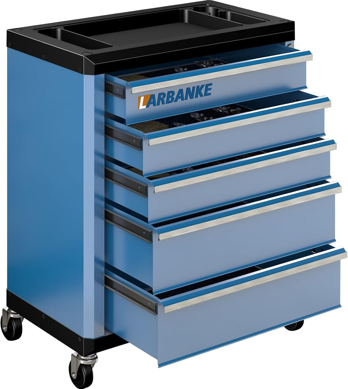 5-Drawer Rolling Tool Chest with Wheels,Lock&Key,Blue Tool Cabinet