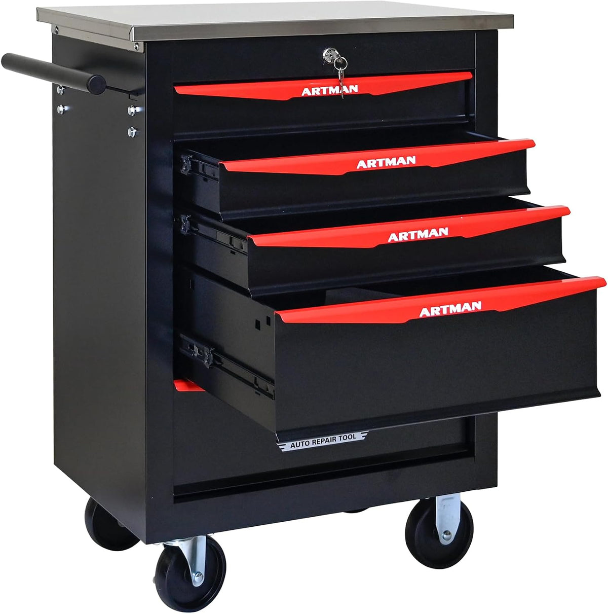 5 Drawers Tool Cart on Wheels,Multifunctional Rolling Tool Chest Tool Storage,Drawers Rolling Tool Trolley Organizer Tool Case for Garage, Warehouse, Workshop, Repair Shop (Black)