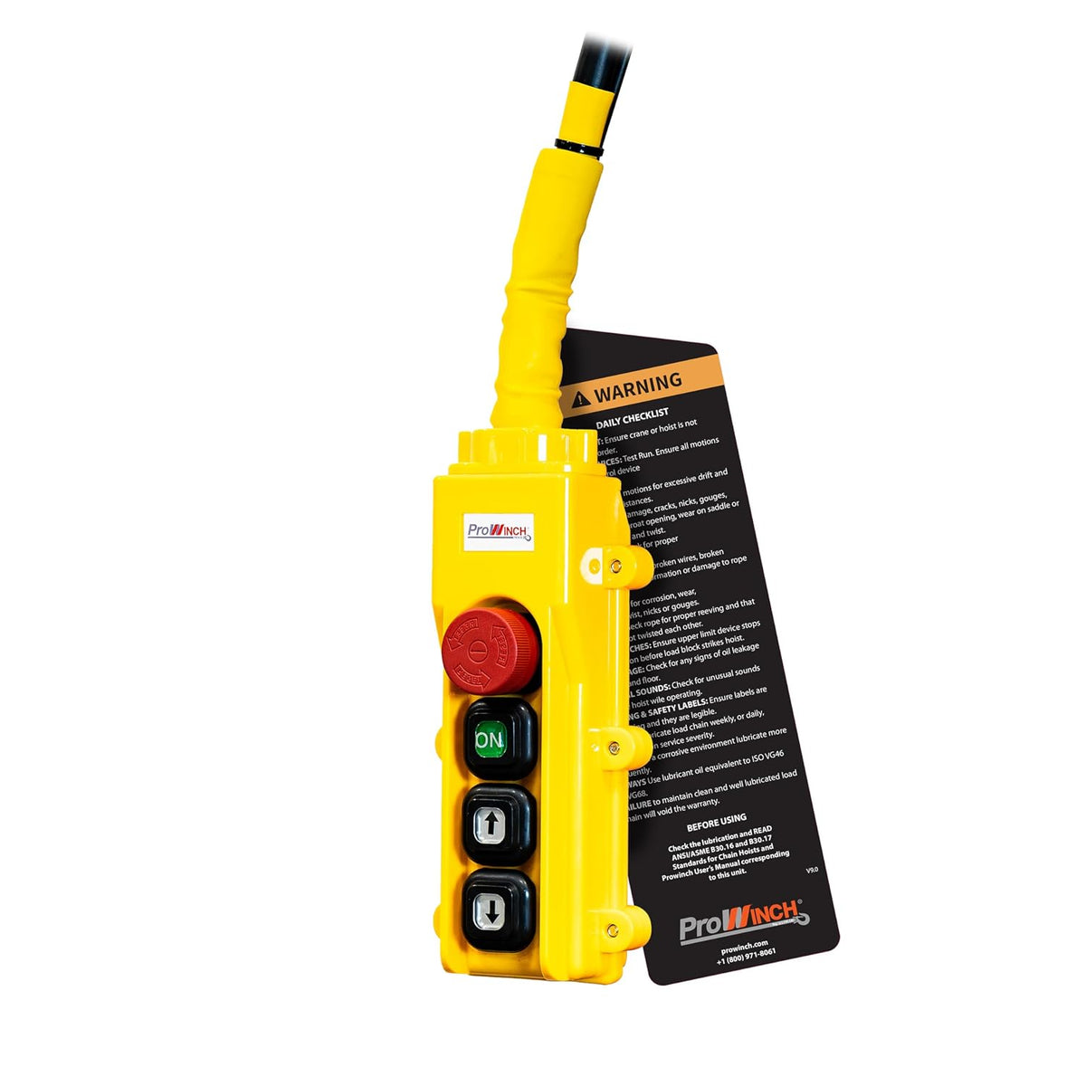 4400 Lbs 2 Ton Electric Chain Hoist 3 Phase 208V-240/440-480V -20 Ft Lifting Height, H3 Duty Class, G100 Chain for Heavy-Duty Lifting, Warehouse & Industrial Use