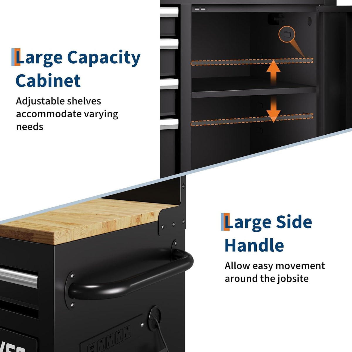 60 in Rolling Tool Chest, 10 Drawers Mobile Garage Tool Cabinet