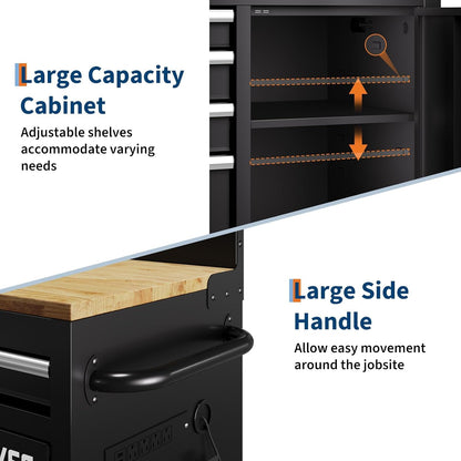 60 in Rolling Tool Chest, 10 Drawers Mobile Garage Tool Cabinet