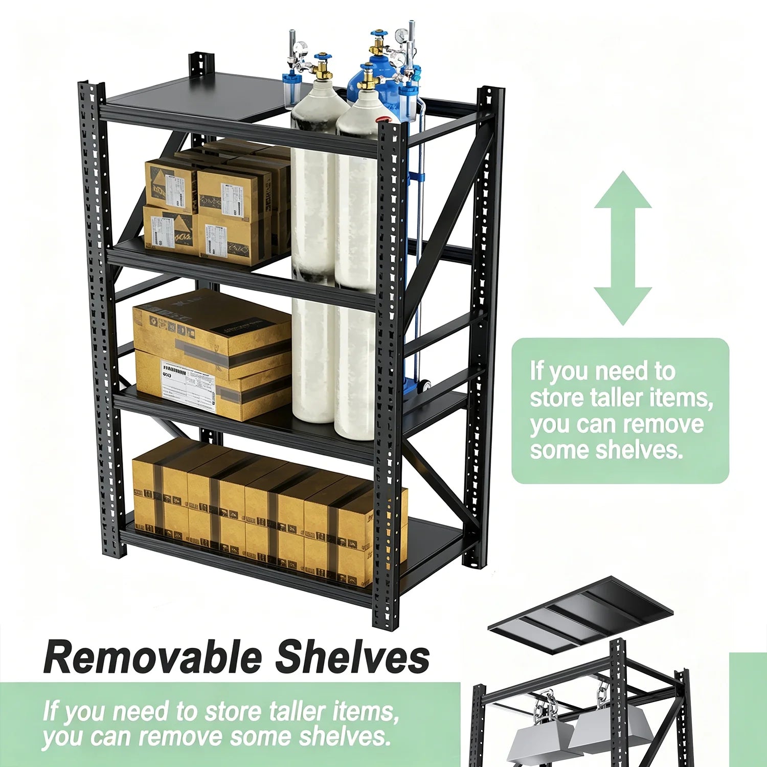 3 Sets Heavy Duty Garage Shelving,73"H 3000LBS Load Capacity Metal Garage Storage Shelves Adjustable Industrial Shelving Unit for Garage,Warsehouse,Workshop