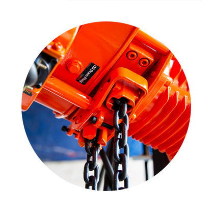 4400 Lbs 2 Ton Electric Chain Hoist 3 Phase 208V-240/440-480V -20 Ft Lifting Height, H3 Duty Class, G100 Chain for Heavy-Duty Lifting, Warehouse & Industrial Use