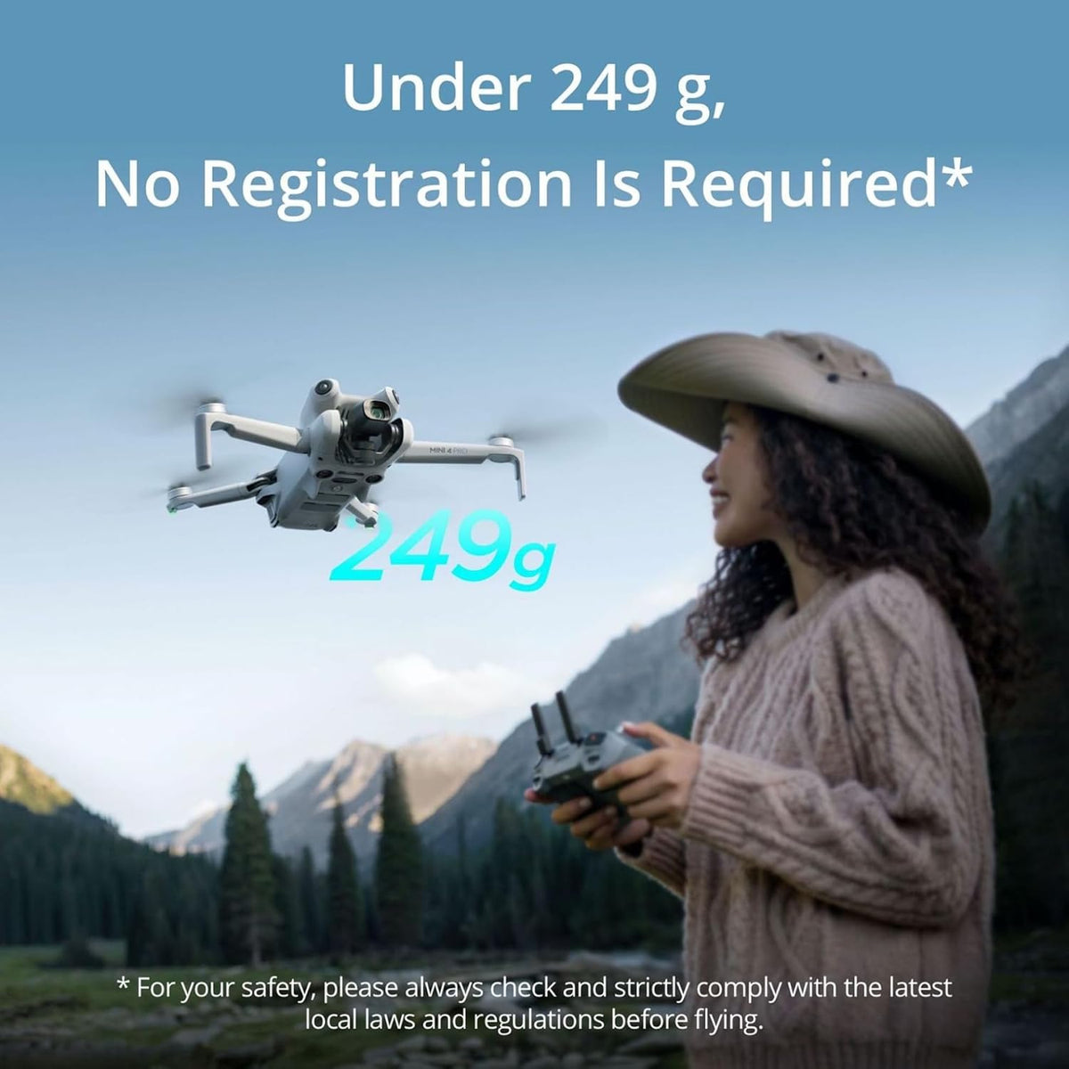 DJI Mini 4 Pro (DJI RC 2), Drones with Camera for Adults 4K, under 0.549 Lbs/249 G, 34 Mins Flight Time, 20Km Max Video Transmission Distance, Omnidirectional Vision Sensing, Mini Drone for Beginners