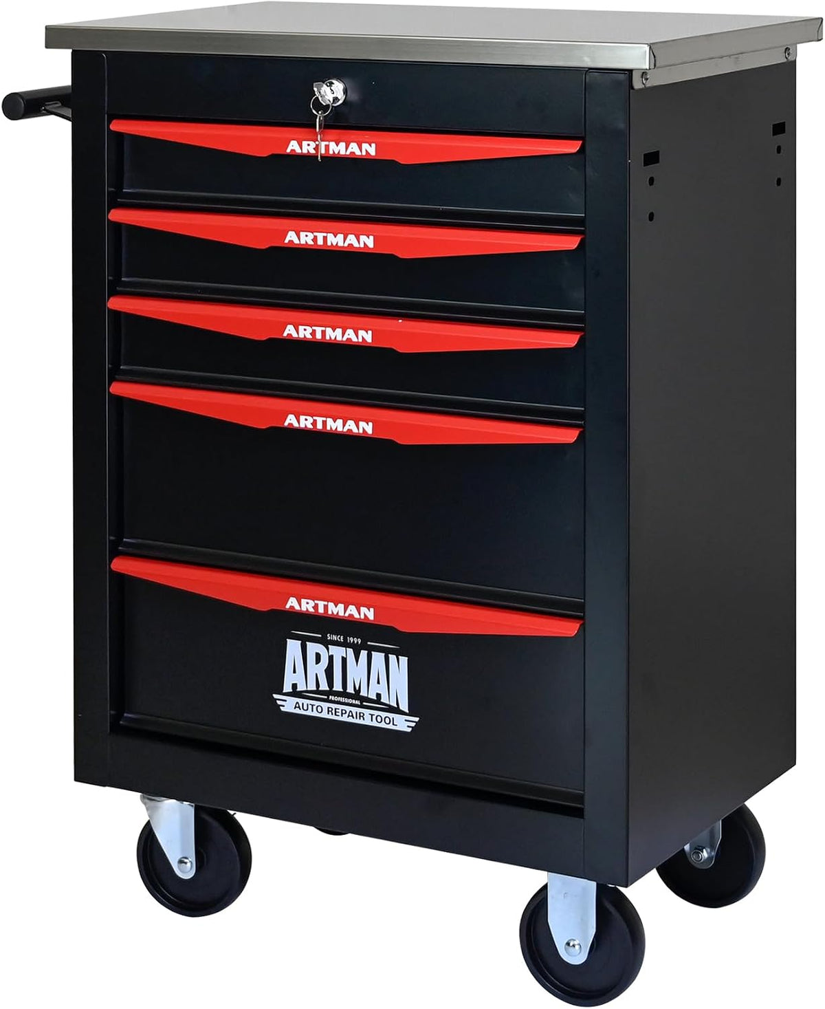 5 Drawers Tool Cart on Wheels,Multifunctional Rolling Tool Chest Tool Storage,Drawers Rolling Tool Trolley Organizer Tool Case for Garage, Warehouse, Workshop, Repair Shop (Black)
