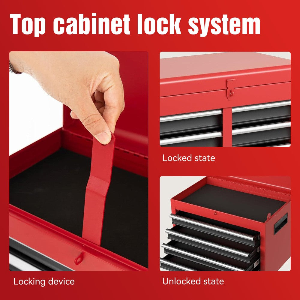 5-Drawer Rolling Tool Chest Storage Cabinet with Detachable Top Tool Box