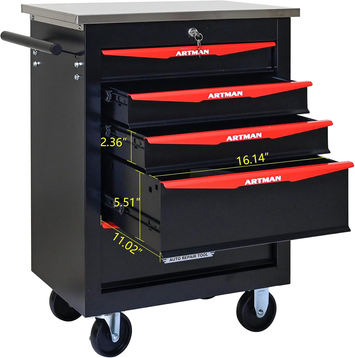 5 Drawers Tool Cart on Wheels,Multifunctional Rolling Tool Chest Tool Storage,Drawers Rolling Tool Trolley Organizer Tool Case for Garage, Warehouse, Workshop, Repair Shop (Black)