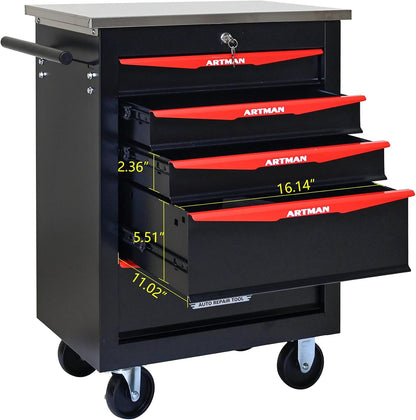 5 Drawers Tool Cart on Wheels,Multifunctional Rolling Tool Chest Tool Storage,Drawers Rolling Tool Trolley Organizer Tool Case for Garage, Warehouse, Workshop, Repair Shop (Black)