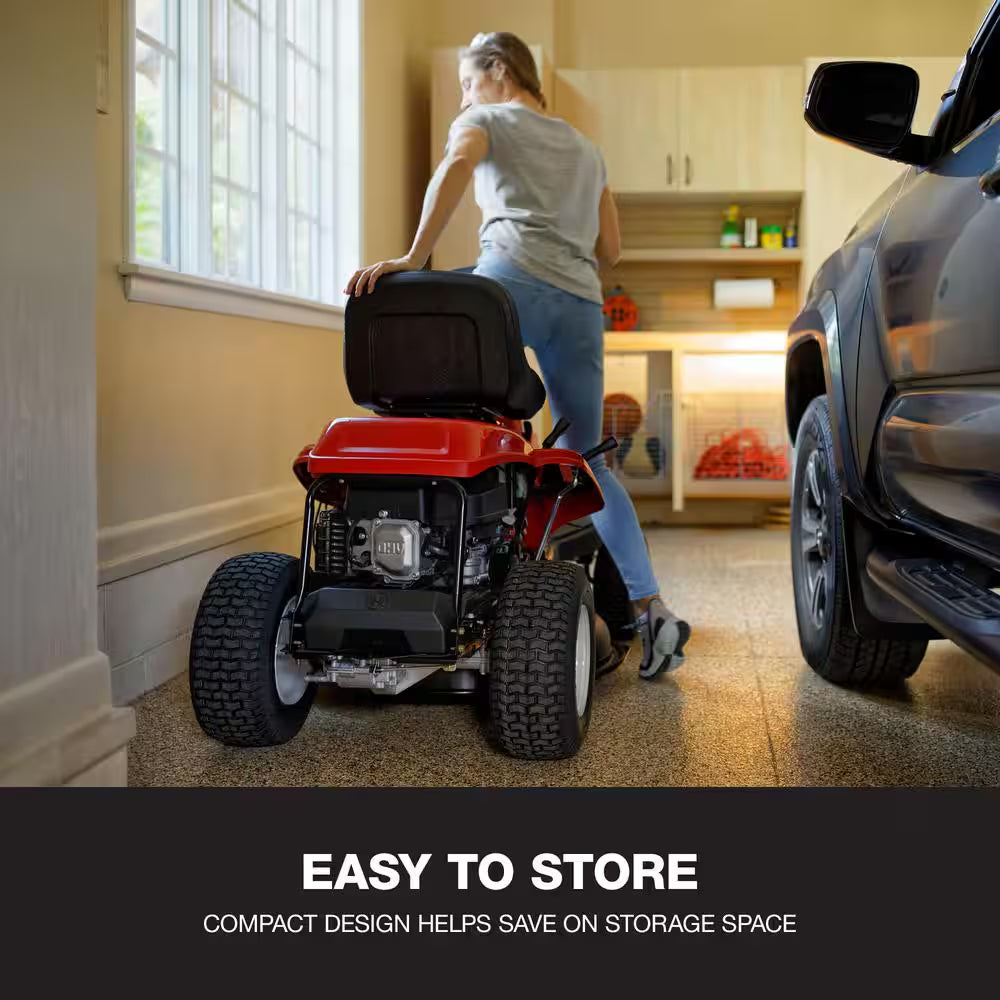 30 In. 10.5 HP Briggs and Stratton Engine 6-Speed Manual Drive Gas Rear Engine Riding Mower with Mulch Kit Included