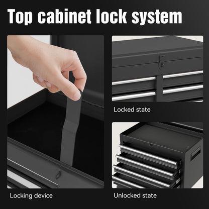 5-Drawer Rolling Tool Chest Storage Cabinet with Detachable Top Tool Box