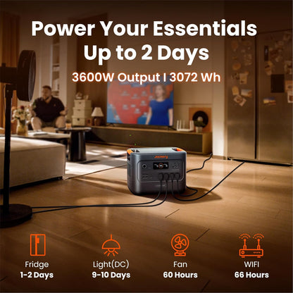Jackery Homepower 3000 and DC-DC Alternator Charger, 3072Wh, 3600W Output