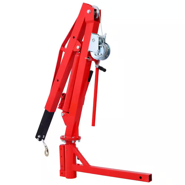 500-lb Hydraulic Hitch-Mounted Truck Crane, 2-Inch Receiver, Red