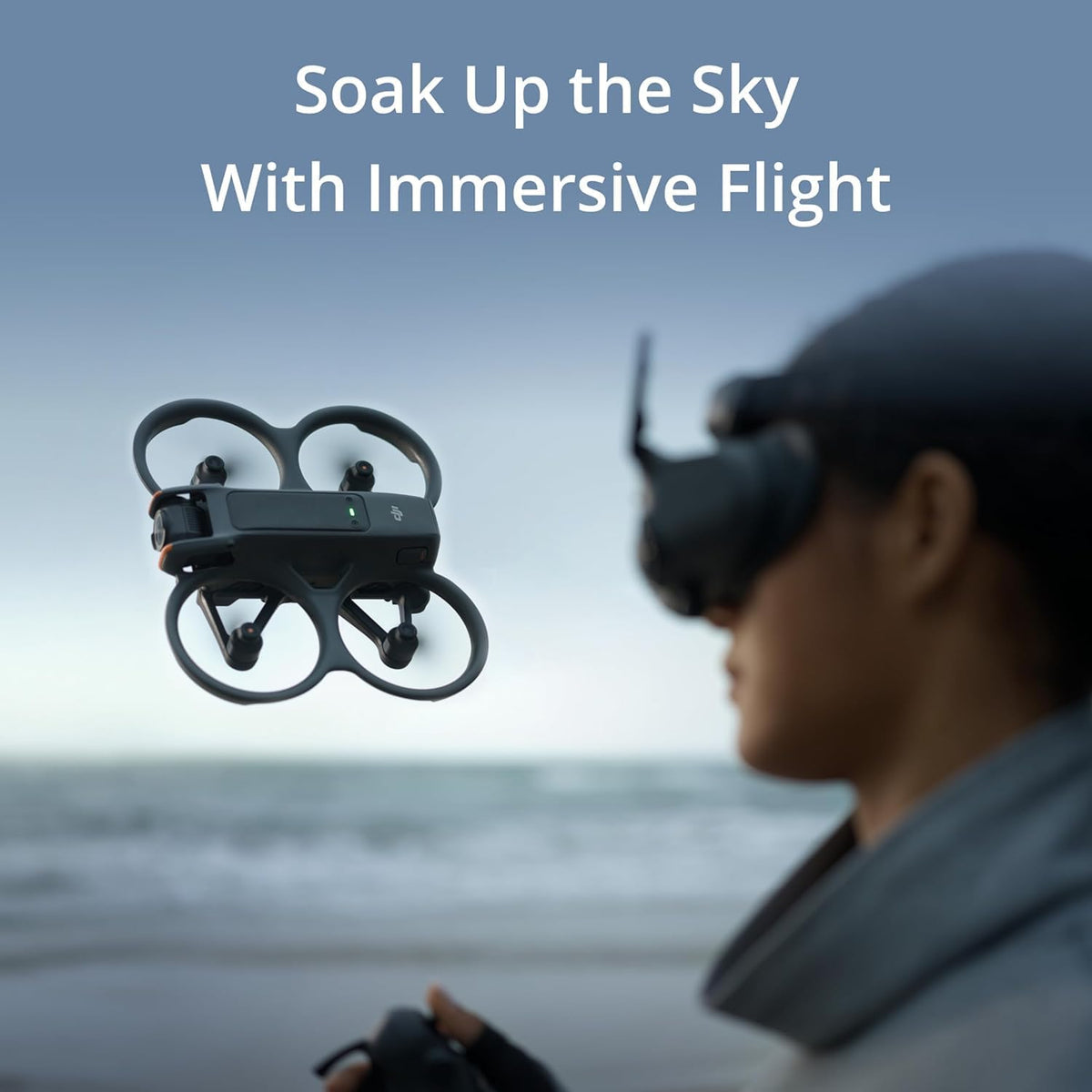 DJI Avata 2 Fly More Combo (3 Batteries) FPV Drone with Camera 4K, One-Push Acrobatics, Propeller Guard, 155 FOV, Camera Drone, Goggles 3 & RC Motion 3 + SD Card & Landing Pad,Gray,Beginner-Friendly