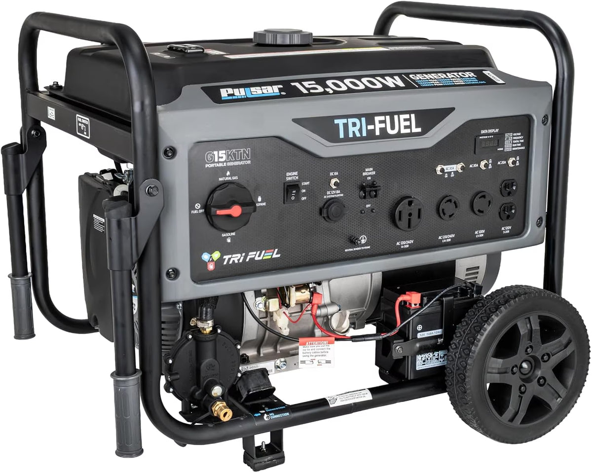 15,000W Tri-Fuel Portable Generator 550Cc Engine with Electric Start, G15KTN