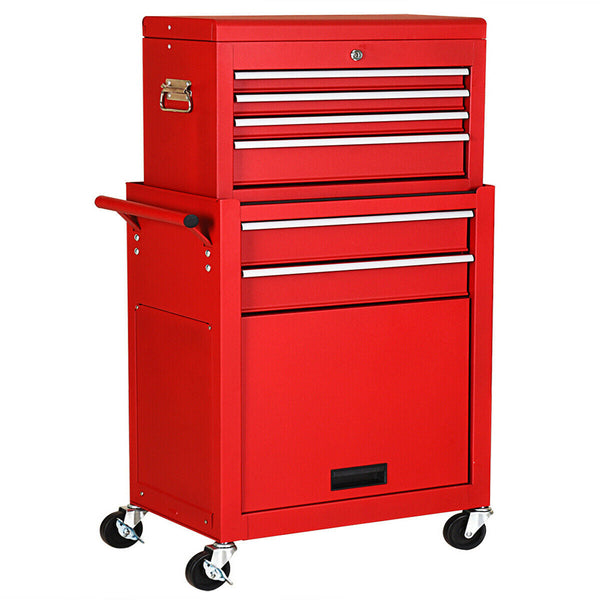 6-Drawer Rolling Tool Cabinet with Removable Top Chest