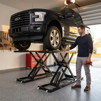 Car Lift, 7,000 Lbs. Capacity Portable Car Lift, 26.8 In. Max. Height, Carbon Steel Truck Lift with 120-Volt Power Unit — Lifestyle