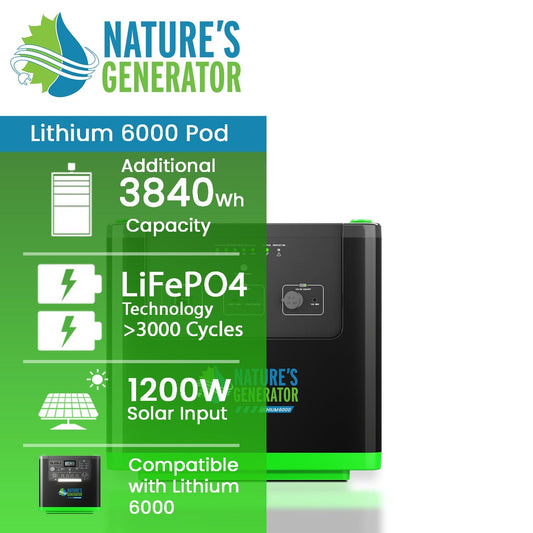 Nature's Generator Lithium 6000 Power Pod, 3,840Wh Expansion Battery