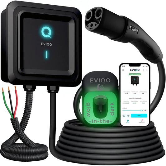 EVIQO NACS Level 2 EV Charger, 48A, 240V, Hardwired