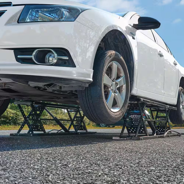 7,000-lb Portable Car Lift with 120V Power Unit and Extension Plates