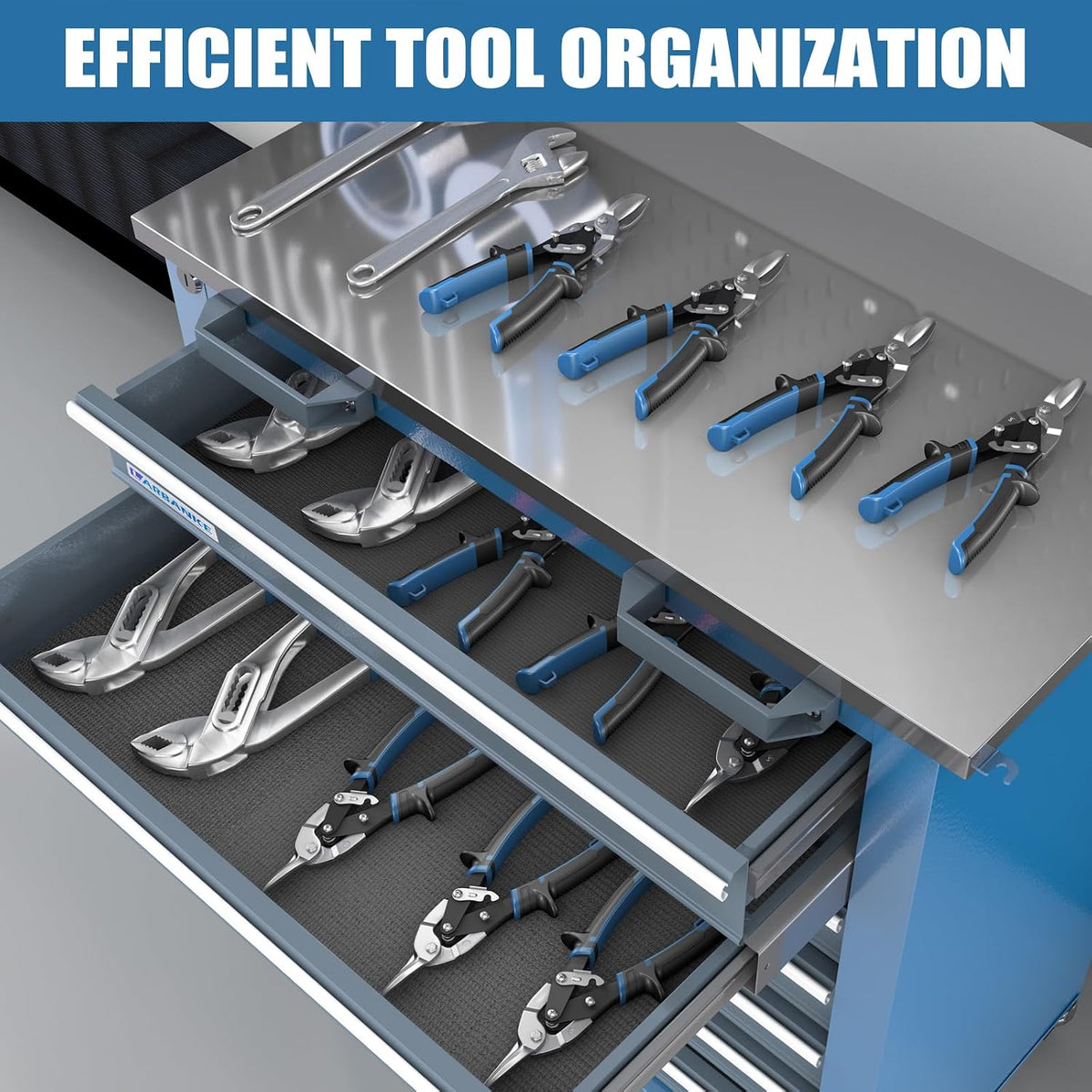 7-Drawer Rolling Tool Chest with Wheels&Foot Pads,Bluetool Cabinet
