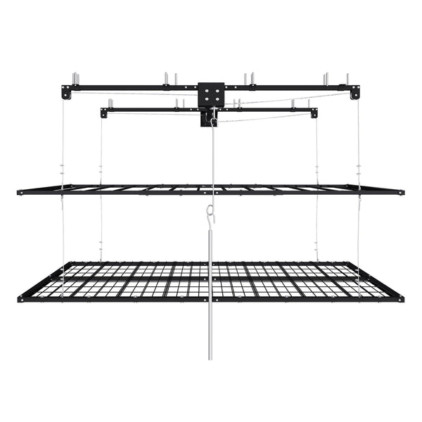 Overhead Garage Storage Rack with Crank-Down Access