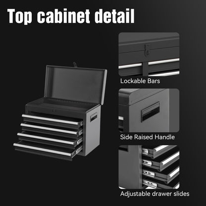 5-Drawer Rolling Tool Chest Storage Cabinet with Detachable Top Tool Box