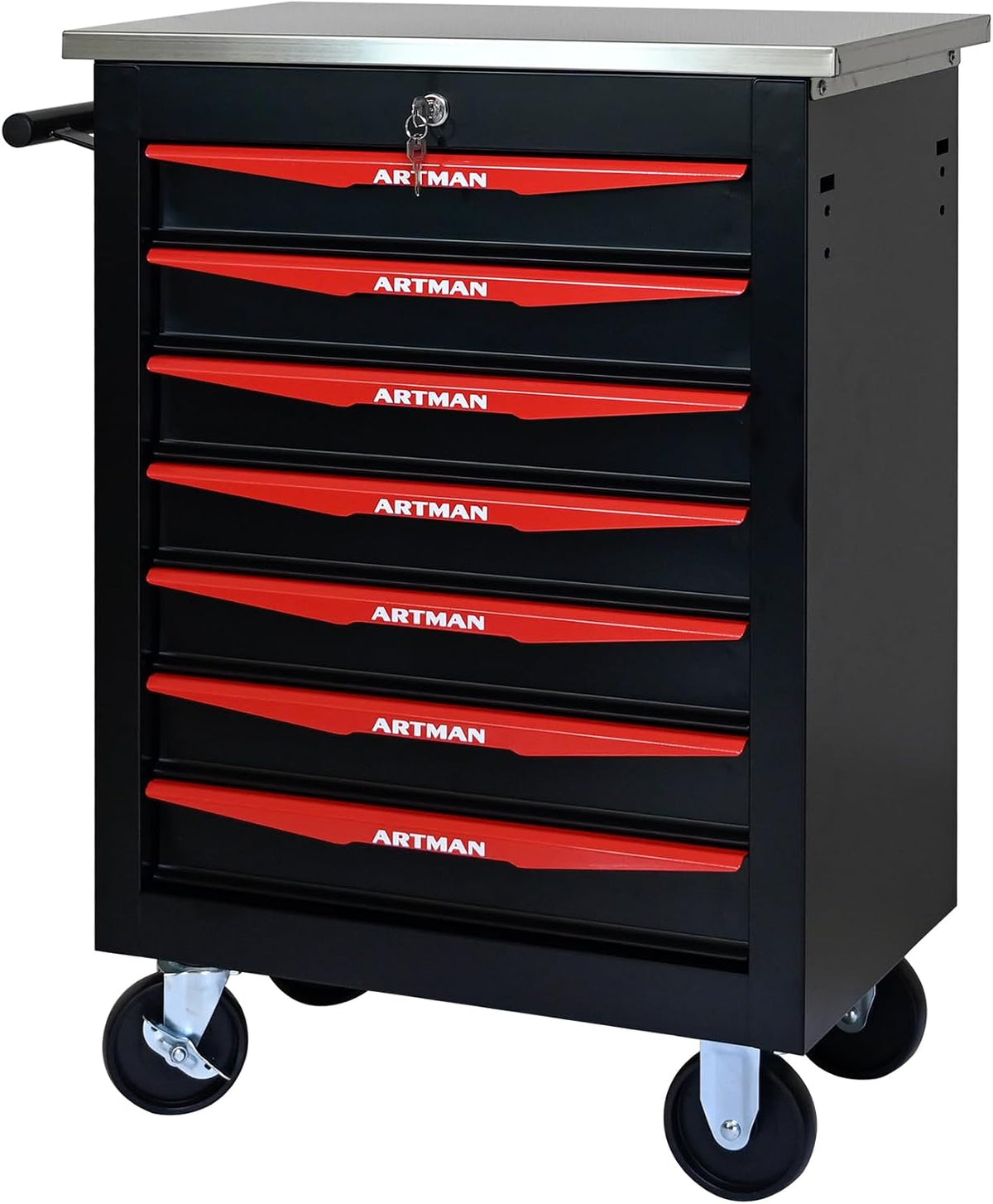 7 Drawers Tool Cart on Wheels,Multifunctional Rolling Tool Chest Tool Storage,Drawers Rolling Tool Trolley Organizer Tool Case for Garage, Warehouse, Workshop, Repair Shop (Black)