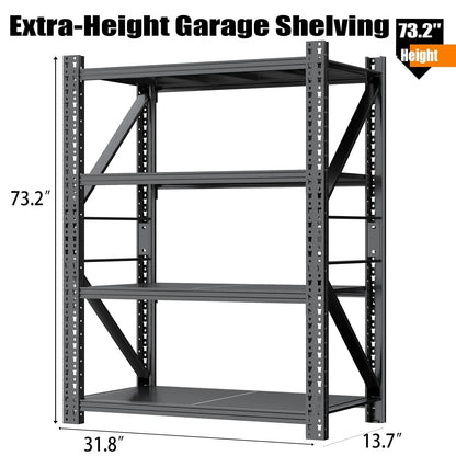 3 Sets Heavy Duty Garage Shelving,73"H 3000LBS Load Capacity Metal Garage Storage Shelves Adjustable Industrial Shelving Unit for Garage,Warsehouse,Workshop