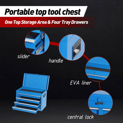 5-Drawer Rolling Tool Chest Storage Cabinet with Detachable Top Tool Box