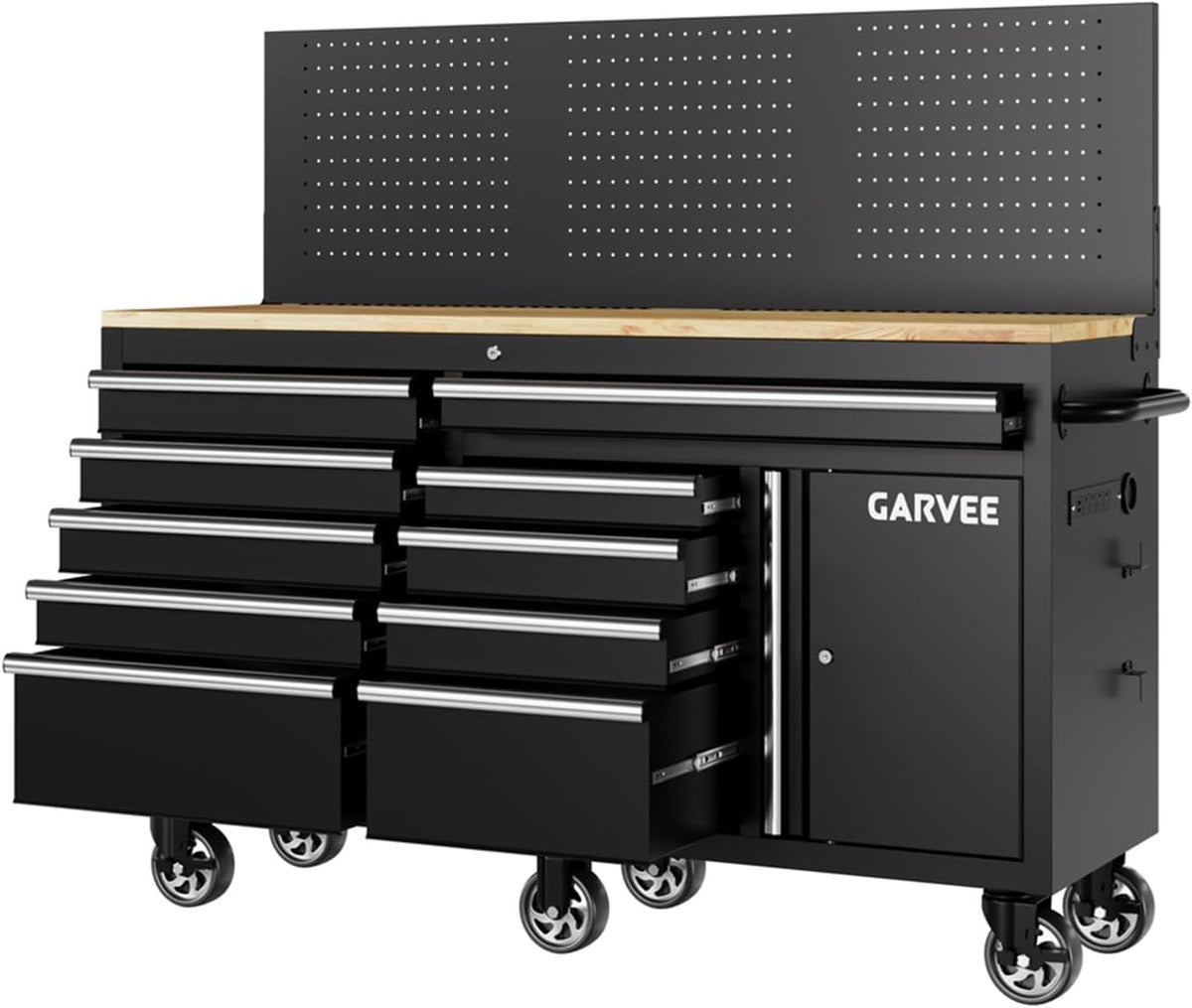 60 in Rolling Tool Chest, 10 Drawers Mobile Garage Tool Cabinet