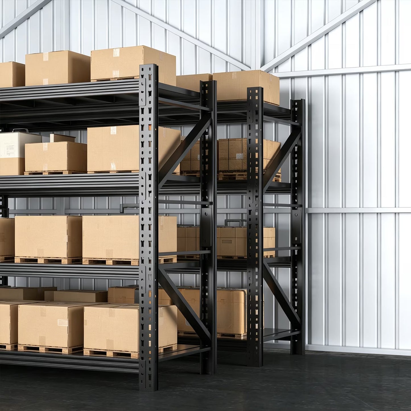5 Sets Garage Storage Shelves,73"H*48"W*22.4"D Heavy Duty 4-Tier Metal Shelving Unit with Adjustable Shelves Industrial Garage Shelving for Garage Organization & Warehouse Storage