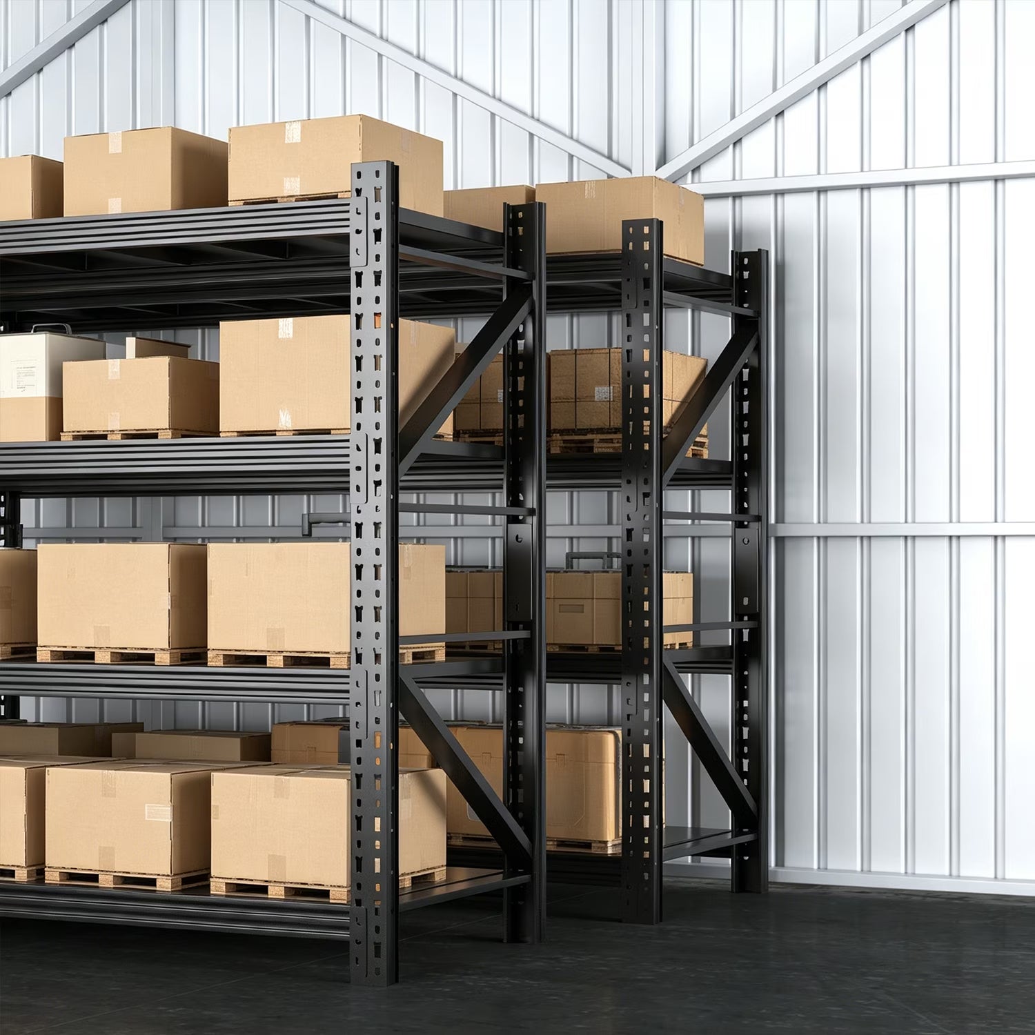 5 Sets Garage Storage Shelves,73"H*48"W*22.4"D Heavy Duty 4-Tier Metal Shelving Unit with Adjustable Shelves Industrial Garage Shelving for Garage Organization & Warehouse Storage