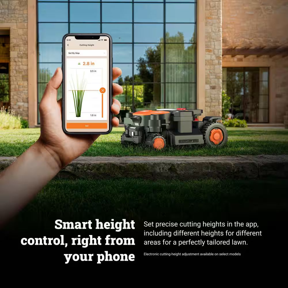 Landroid Vision Cloud 9 In. 4WD Robot Lawn Mower (1 Acre) RTK GPS plus VSLAM Vision AI with Cut to Edge Trimmer