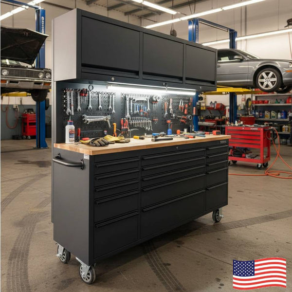 GTools GT7218 72-Inch Rolling Tool Chest Workstation with Light & Power