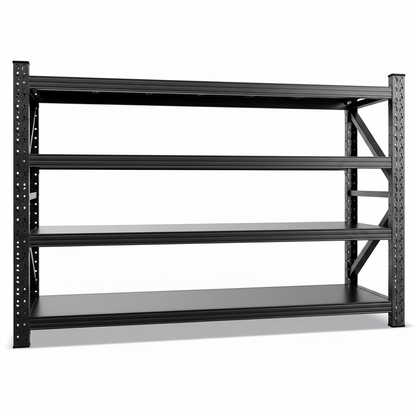 8000LBS Heavy Duty Storage Shelves, 4 Tier Adjustable Garage Shelving Unit, Heavy Duty Metal Shelving for Garage, Basement, Warehouse, Storage Room, Garage Storage Shelves, 79" W X 24" D X 74" H Black